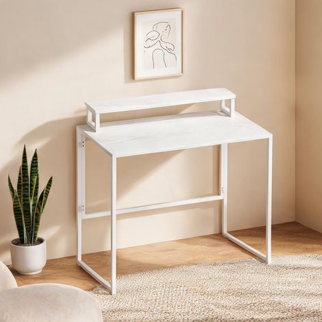 Pliant 100 cm blanc avec support moniteur 100 x 48 x 87,5 cm (1/5)