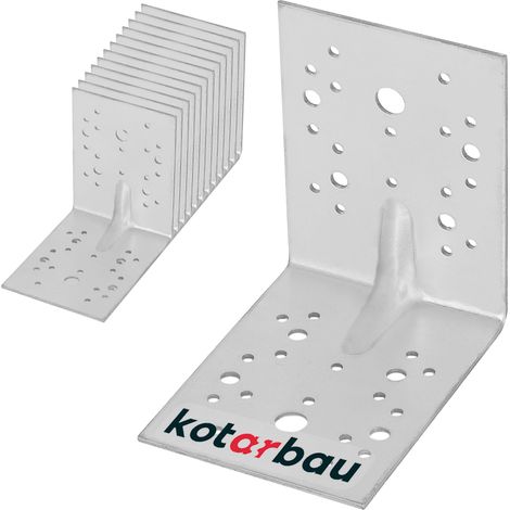 KOTARBAU® 12 Pièces Équerre De Fixation - Acier Galvanisé - 130 x 130 x 100 mm - Argent - Renfort D'Angle Métal - Équerre de Fixation Renforcée - 90 Degrés (1/5)