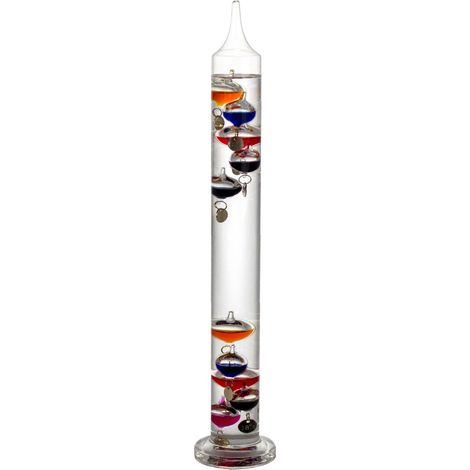 Thermomètre Galileo Galilei en verre noir 43cm – Flottabilité pour mesure précise – Décoration intérieure – 62207 – Signes Grimalt