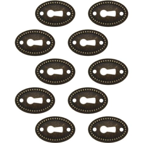 Lot de 50 plaques décoratives ovales vintage pour serrures de tiroirs (1/5)