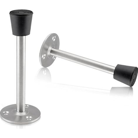2er-Pack Türstopper aus Edelstahl, robust, 5 Zoll (127 mm) zur Wandmontage, mit Gummispitze, dämpft zum Schutz von Wänden und Türen, 4,7 Zoll (120 mm) (1/5)