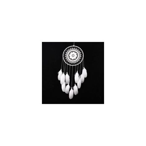 Pendentif décoratif en dentelle flottante et plume d'oie, attrape-rêves artisanal fait main – Style rêve bohème–