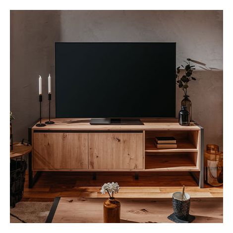 Base de meuble TV en chêne anthracite cm 160 x 55 x 40 h (1/7)