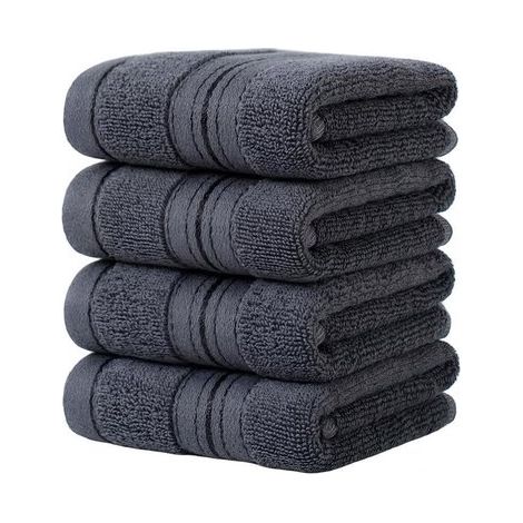 Set di asciugamani - 4 pezzi - Puro cotone - Morbidi e assorbenti - 3434 cm - marrone chiaro (1/5)
