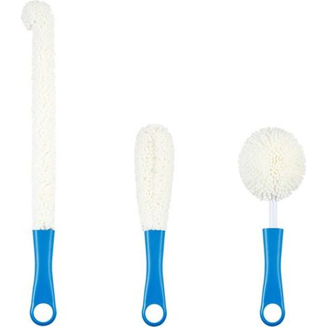 Spazzola per bottiglie,per caraffe da vino,set di 3 spazzole per vasi e bicchieri,spazzola per pulire i punti difficili da raggiungere (1/4)