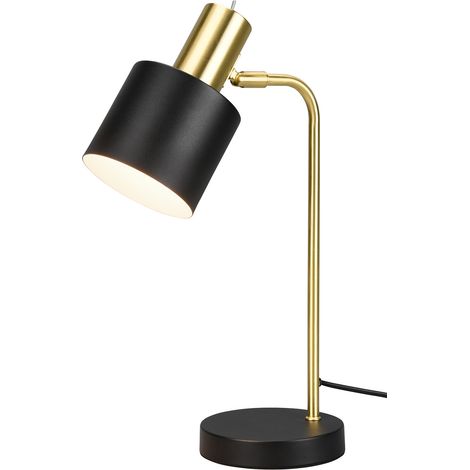 Lampada da Tavolo da Interno Attacco E14 in Metallo NERO-ORO (1/4)