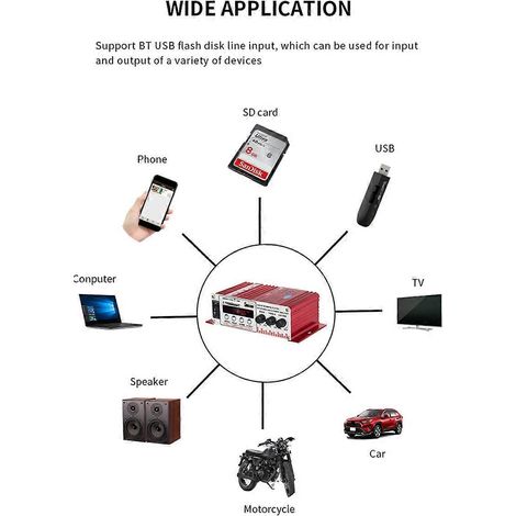 Mini amplificateur Bluetooth audio de voiture 12 V (1/5)