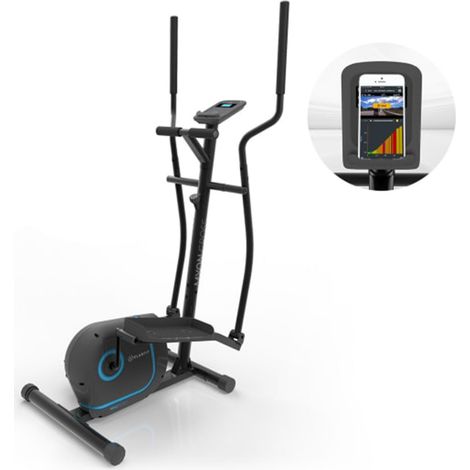 Vélo elliptique volant d'inertie 12 kg – Système SilentBelt – Résistance magnétique 8 niveaux – Capteur de fréquence cardiaque intégré – Klarfit