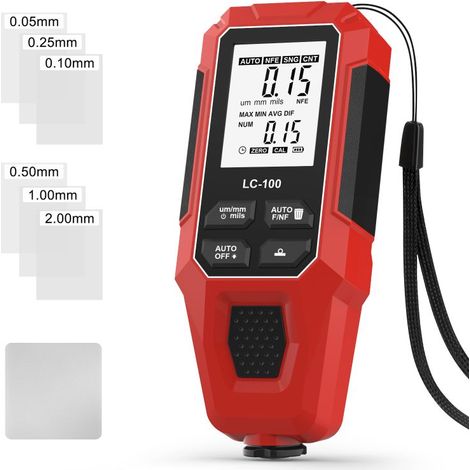 Lackdickenmessgerät für Kraftfahrzeuge, 0-2000 µm, Fe- und NFe-Sonde zur Messung von elektrolytischen und metallischen Beschichtungen (1/5)