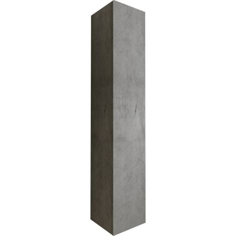 Columna de baño suspendida 1 puerta mueble de almacenaje Kubi gris cemento (1/4)