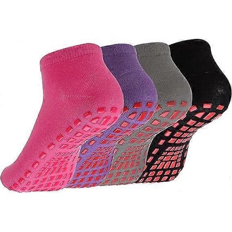 Paires de chaussettes antidérapantes pour le yoga et le pilates, chaussettes de yoga adaptées aux femmes et aux hommes avec des picots antidérapants, chaussettes antidérapantes compatibles avec le bal (1/4)