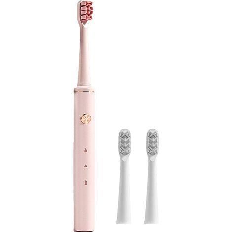 Brosse à Dents Électrique Rechargeable USB, Poils Souples, 2 Vitesses, Rose pour Adultes - Nettoyage Dentaire Optimal (1/5)
