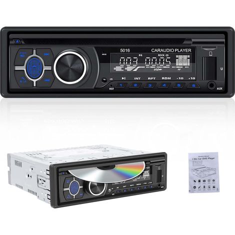 Autoradio Bluetooth CD DVD Lecteur, Autoradio 1 Din pour 12V-14.4V Voiture, Poste Radio Voiture Bluetooth 5.1 Mains Libres, FM/AM, App Control, 60Wx4 (1/5)