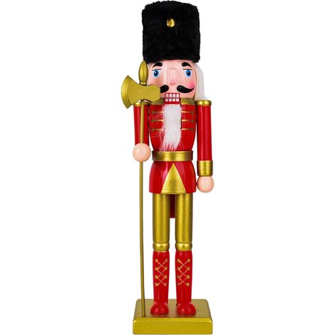 Décorations De Noël Ornements Casse-Noisettes,Jouet Soldat Casse-Noisette en Bois Décor de Fête Collectionnable pour Cheminée, Dessus de Meuble, Table, Fenêtre ou Cuisine (1/5)
