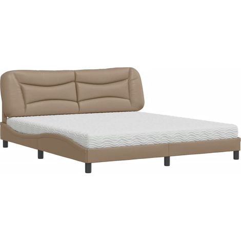 Maison Exclusive - Letto con Materasso Hvar Cappuccino 180x200cm Similpelle (1/5)