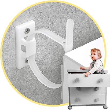 10er-Pack Möbelbefestigungsgurte, Babysicherheit, Wand- und Aufbewahrungsanker, schützt Kleinkinder und Haustiere vor umfallenden Möbeln, verstellbar.