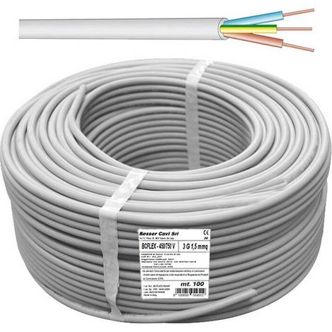 100 x CAVO ELETTRICO 450/750V SEZ 5X1,50 MM GRIGIO