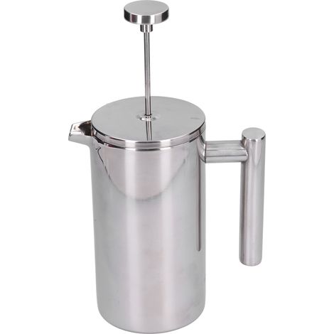 Cafetière portable manuelle en acier inoxydable, 800 ml, idéale pour la maison et le bureau.