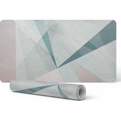 Alfombrilla de escritorio decorativa elegante con formas geom茅tricas, 90x45 cm.