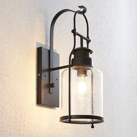 [NEUWERTIG] B-Ware Lindby Wandleuchte Rozalie LED Wandlampe Lampe dimmbar schwarz 44cm Metall Glas (1/2)
