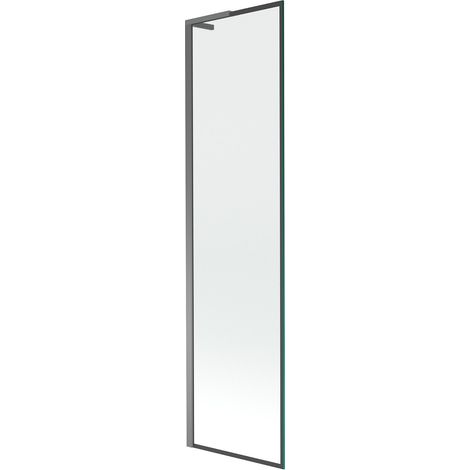 Mexen Next L Badewannenwand 1-flügelig 50 x 150 cm, schwarzes Muster, Gun Metal - 895-050-000-03-70-95 (1/5)