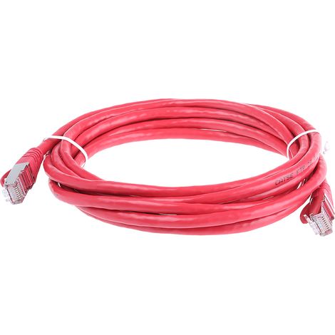 Câble Ethernet cat 5e Avec connecteur gaine PVC Rouge / , F/UTP, 3m ( Prix pour 1 )