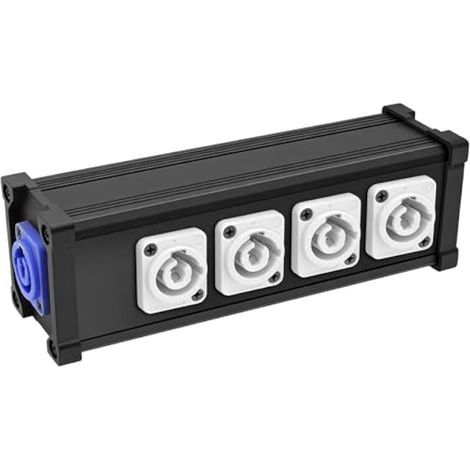Répartiteur d'alimentation 1 Entrée vers 4 Sorties, Power Split Box à 4 Canaux, Botier de Distribution électrique pour écran LED, Projecteurs Lumineux Mobiles et éclairage Scénique (1/5)