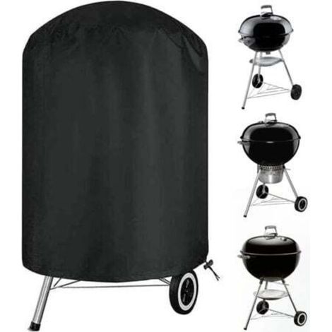 Housse de barbecue à charbon de bois, housse de fumoir extérieure imperméable et robuste, housse de gril ronde, convient à la plupart des grils à charbon de bois - 27,5 x 27,5 pouces (1/4)