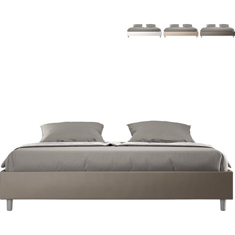 Letto con rete imbottito 180x200 similpelle cappuccino Azelia (1/5)