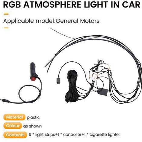 Versteckte LED-Ambientebeleuchtung aus Acryl für Fahrzeuginnenräume: Farbenfrohe, fließende Lichter und dekorative Lichtleisten (1/4)