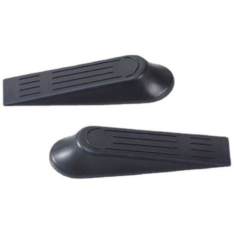10 cuñas para puertas de piso, topes antideslizantes para puertas de piso, topes de plástico para puertas de piso (negros) (1/4)