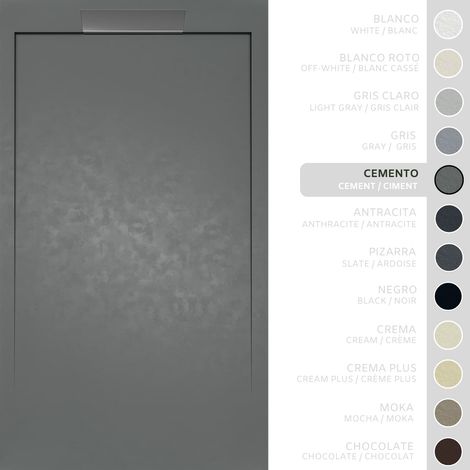 SOULBATH Receveur de Douche - Résine - Gel Coat - Texture Lisse/Pierre - GRIS CIMENT- Antidérapant- 160x80 Extra plat 3cm- Conception Élégante (1/5)