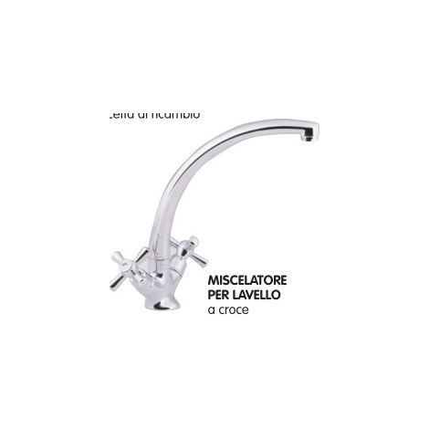 Rubinetto miscelatore per lavello serie Sofia cromato lucido a croce 25412C