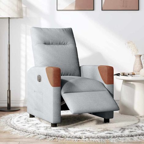 Maison Exclusive - Poltrona Elettrica Reclinabile Grigio Chiaro in Tessuto