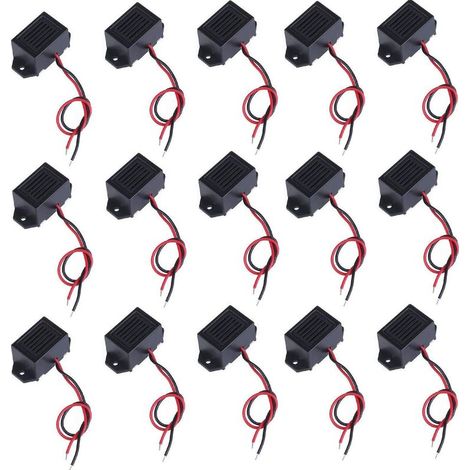 15 pieces DC 3V 5V 9V 12V 100 dbéLectronique Alarm Buzzer SystèMe D'Alarme Buzzer Electronic Sonore pour Circuits Physiques, Noir (1/4)