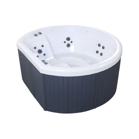 Netspa – Spa rigide 4 places HALFMOON – Montage rapide – Structure rigide – Traitement naturel à l'ozone – Chromothérapie