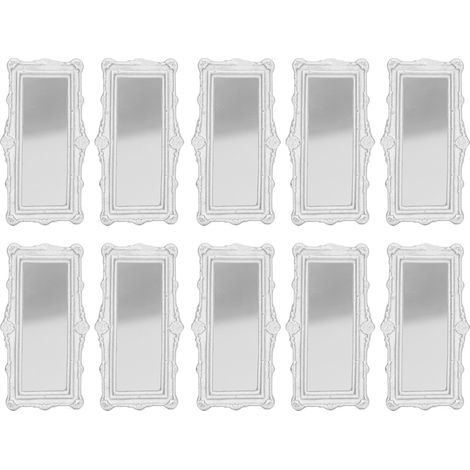 Miroir miniature maison de poupée 10 pièces cadre européen accessoire meubles pour échelle 1/12 1/6 argent (1/5)