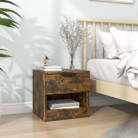 vidaXL Bedside Cabinet Smoked Oak Engineered Wood (1/5)