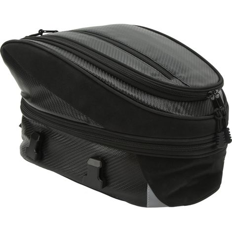 Sacoche arrière pour moto, en PU imperméable, sac à dos d'une capacité de 10 litres, sacoche de selle/de siège arrière, équipement de moto universel. (1/5)