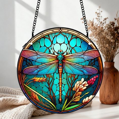 Vitrail perroquet attrape-soleil 16 cm décoration fenêtre suspension raffinée cadeau grand-mère (1/5)