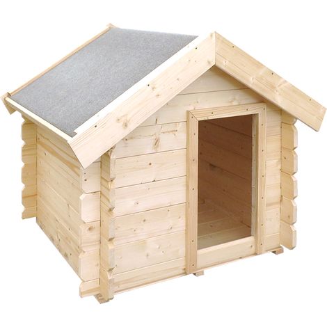 Caseta perros exterior madera - 76 x 99 x H80 cm - casa perro - talla S -techo impermeable - Timbela M401-1