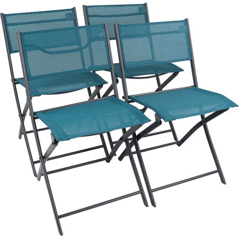 Silla de jardín de 4 piezas Silla plegable Sumila 79x45x46 - VCM