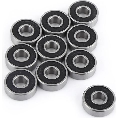 10Pcs roulements à Billes, 608-2RS roulement à Billes Double Face en Caoutchouc Noir scellé rainure Profonde (1/4)