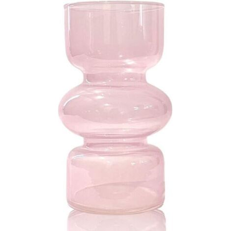 Bardusch-Vase hydroponique en Verre Rose Transparent, décoratif à Trois Couches pour intérieur, géométrique Moderne (1/5)