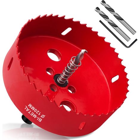 Scie Cloche 120mm, HSS M42 Bi-Métal Scies-cloches Bois 1 Pièce Rouge (1/5)