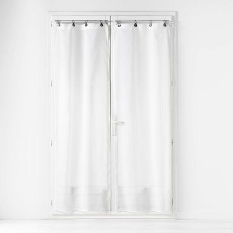 Paire de Voilage à Anneaux "Linka" 70x200cm Blanc (1/3)