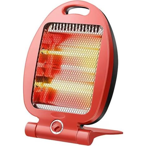 Petit chauffage d'appoint portable pour l'intérieur, idéal pour le bureau, la chambre d'étudiant et l'appartement (rouge) (1/5)