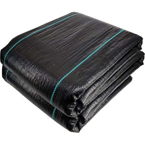 Toile de Paillage Contre Les Mauvais Herbes 2Mx20M en Fibres de Polypropylène Tissées Anti-UV Résistant Aux Déchirures avec Haute Stabilisation Bâche de Paillage (1/4)