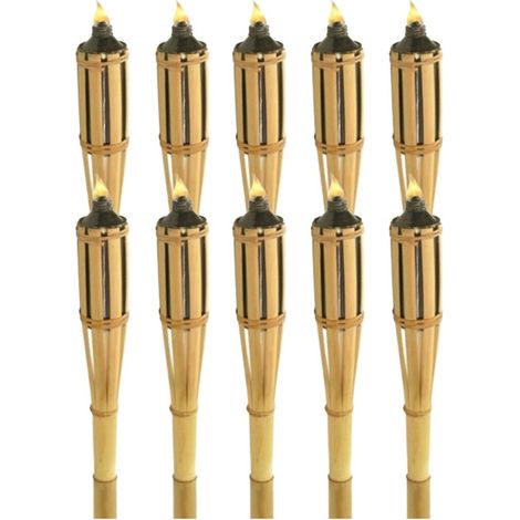 Torches à huile en bambou 120 cm - Lot de 10 (1/4)
