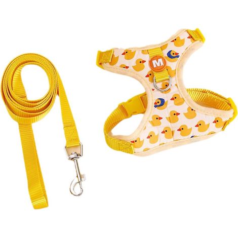 Harnais et laisse pour chat et petit chien, motif canard mignon, anti-évasion, ajustable (1/5)